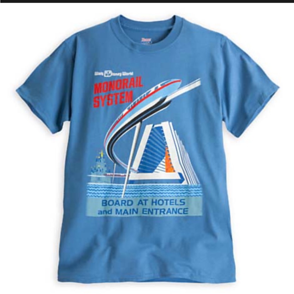 Disney Adult Shirt - Monorail System Attraction Poster